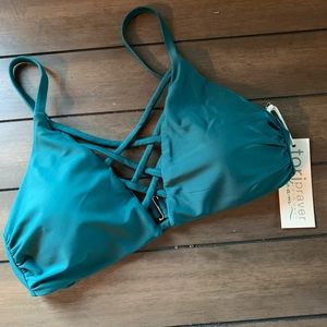 Tori Praver strappy bikini top - forest green D/DD